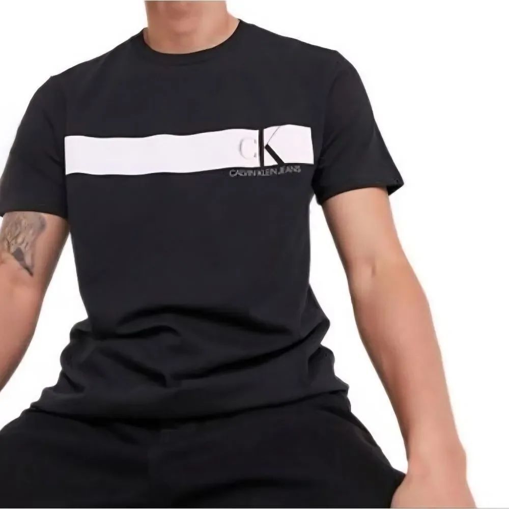 Calvin Klein Men's Black Crew Short Sleeve Graphic Tee